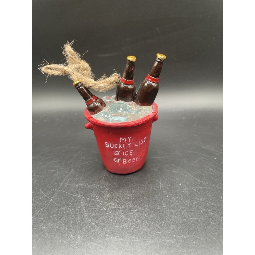 Red Shed Bucket Ice Beer‎ Christmas Ornament Resin Ornament for Tree Hanging